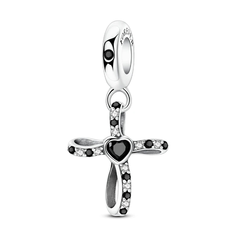 Celestial Blessings: Sterling Silver Angel & Cross Charm Pendants Range
