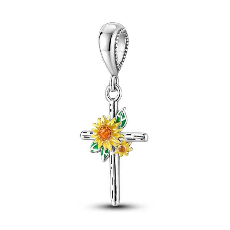 Celestial Blessings: Sterling Silver Angel & Cross Charm Pendants Range
