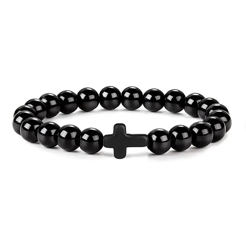 Earthy Devotion: Natural Stone & Wood Beaded Prayer Bracelet