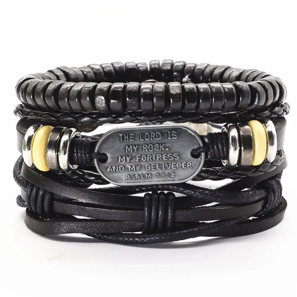 Rustic & Versatile: Multi-Layer Leather Bracelet Set