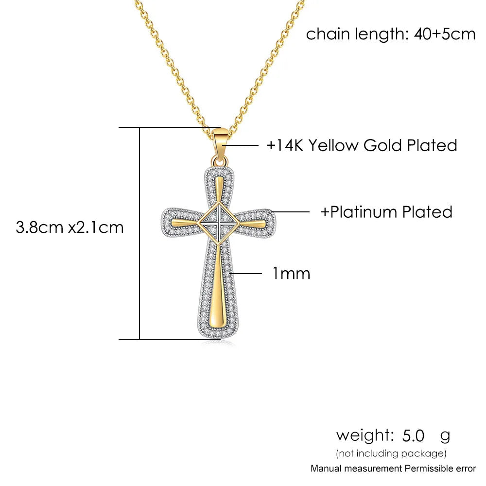 Accessible Sparkle: Zircon Pave Cross Pendant Necklace