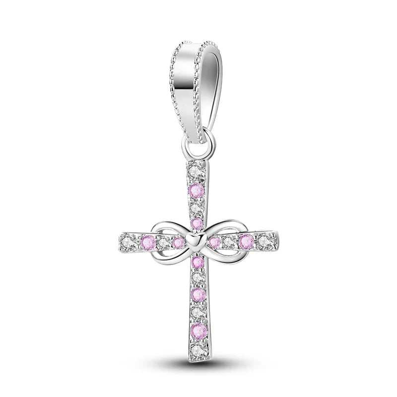 Celestial Blessings: Sterling Silver Angel & Cross Charm Pendants Range