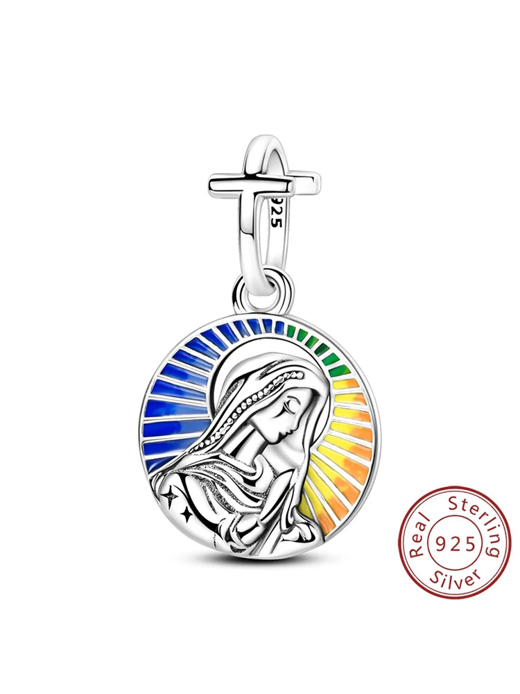 Sacred Grace: Sterling Silver Virgin Mary Pendant Charm