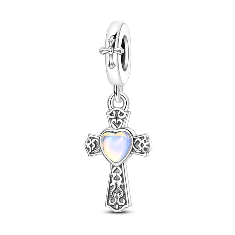 Celestial Blessings: Sterling Silver Angel & Cross Charm Pendants Range