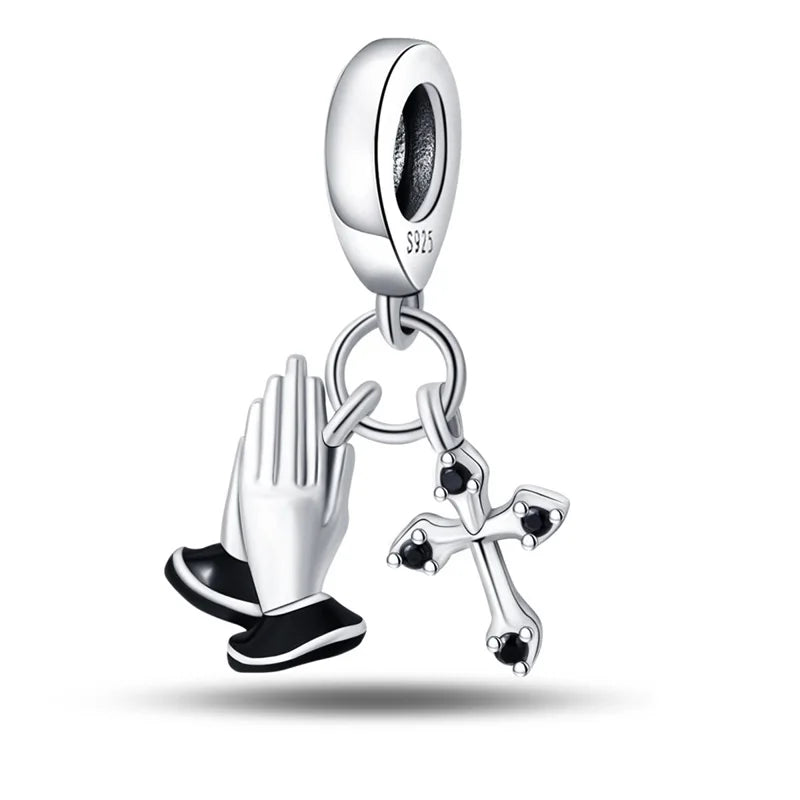 Celestial Blessings: Sterling Silver Angel & Cross Charm Pendants Range