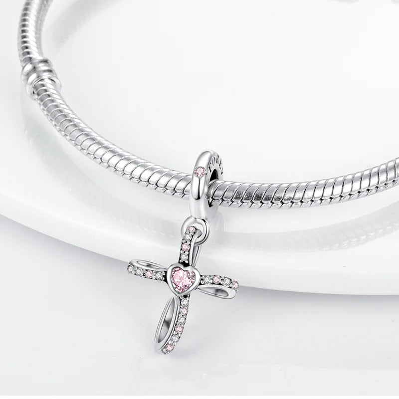 Celestial Blessings: Sterling Silver Angel & Cross Charm Pendants Range