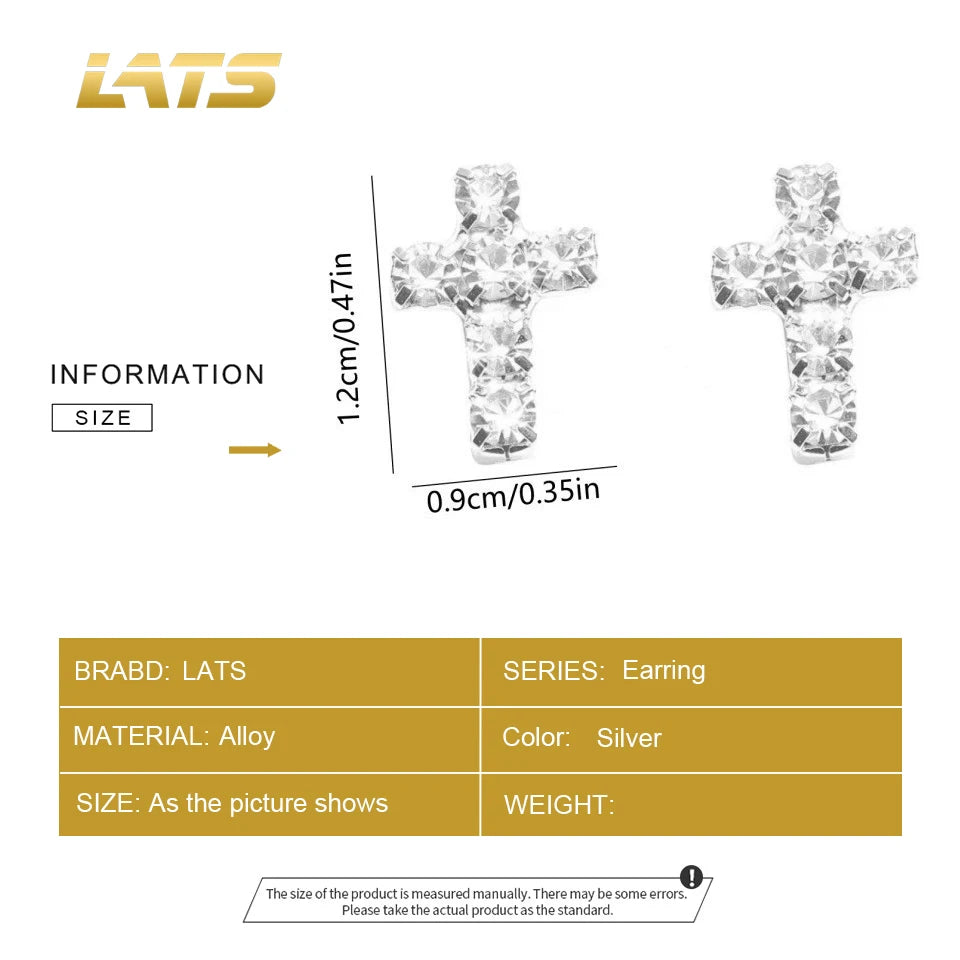 Divine Sparkle: Dazzling Cross Cubic Zirconia Stud Earrings