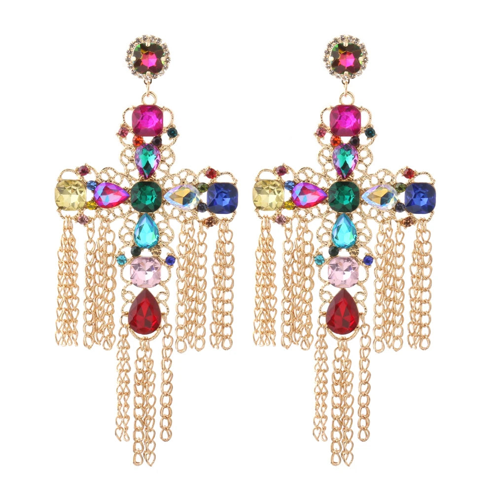 Festival Ready: Bohemia Cross Dangle Earring Range with Long Tassels