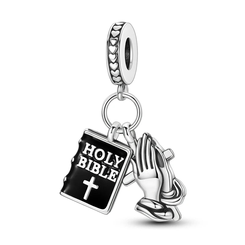 Celestial Blessings: Sterling Silver Angel & Cross Charm Pendants Range