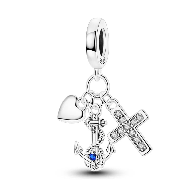 Celestial Blessings: Sterling Silver Angel & Cross Charm Pendants Range