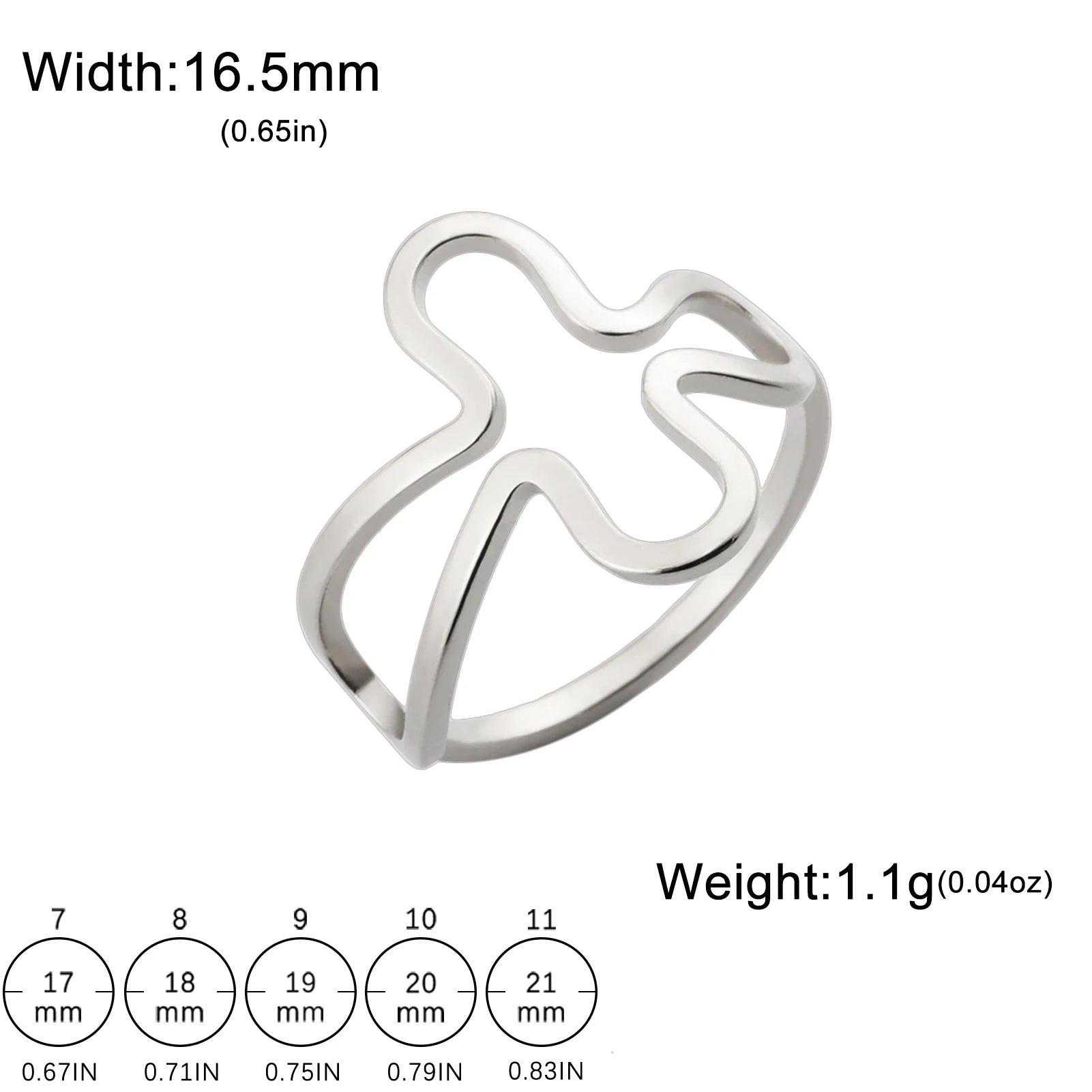 Bold Statement: Irregular Cross Ring – Stainless Steel, Silver or Gold Colour