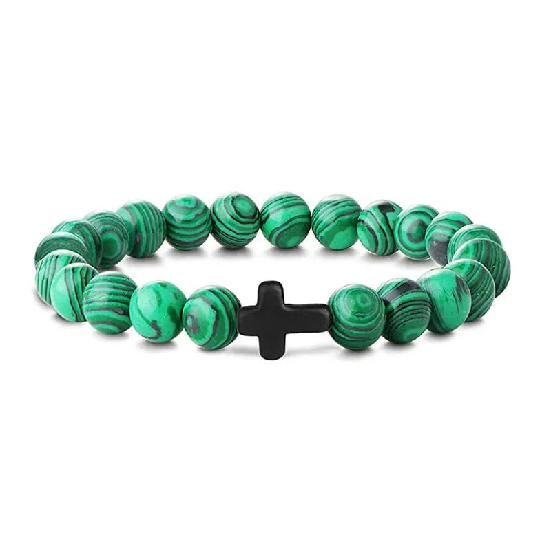 Earthy Devotion: Natural Stone & Wood Beaded Prayer Bracelet