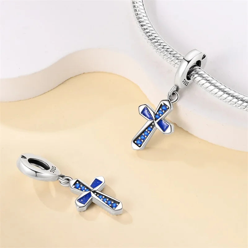 Celestial Blessings: Sterling Silver Angel & Cross Charm Pendants Range