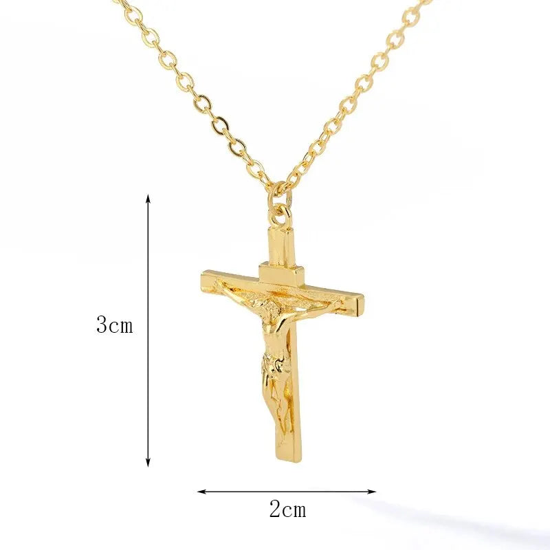 Enduring Devotion: Crucifix Pendant Necklace – High Quality 18K Gold Plating