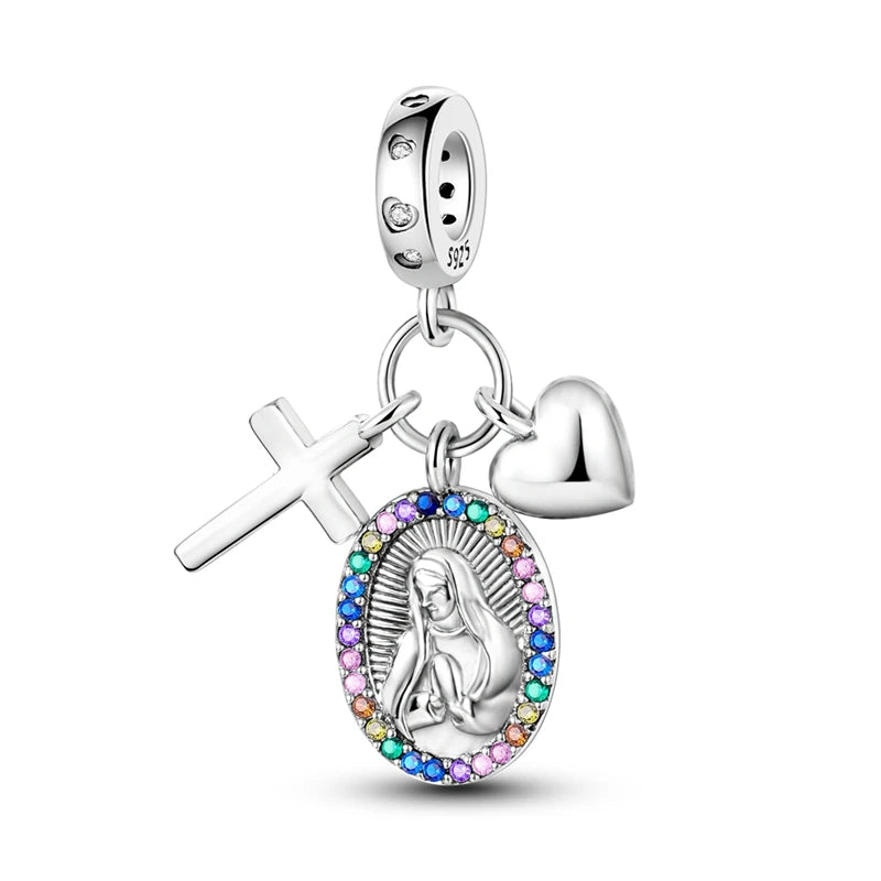 Celestial Blessings: Sterling Silver Angel & Cross Charm Pendants Range