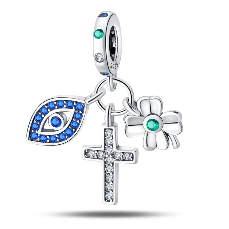 Celestial Blessings: Sterling Silver Angel & Cross Charm Pendants Range
