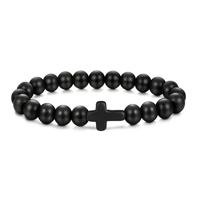 Earthy Devotion: Natural Stone & Wood Beaded Prayer Bracelet
