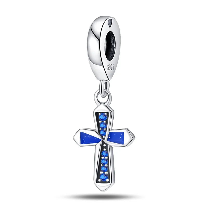 Celestial Blessings: Sterling Silver Angel & Cross Charm Pendants Range