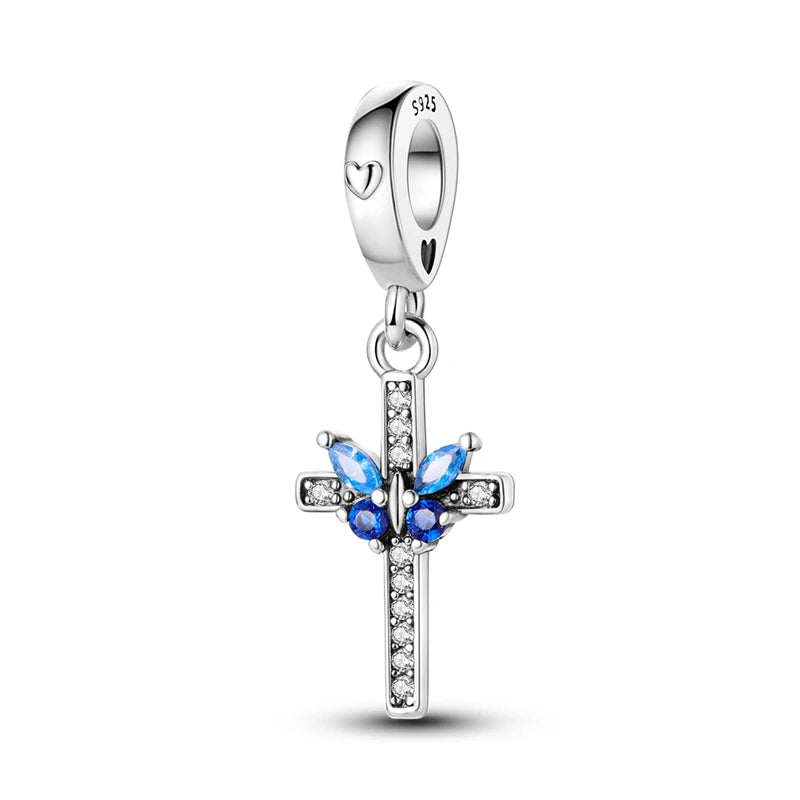 Celestial Blessings: Sterling Silver Angel & Cross Charm Pendants Range