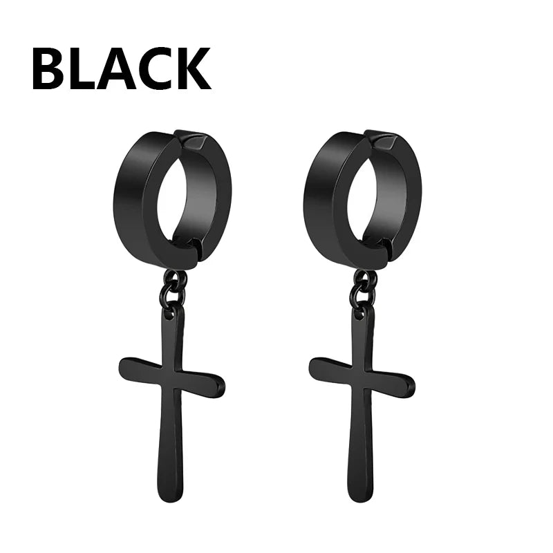Edgy Expression: Cross & Stars No-Piercing Ear Clip Collection