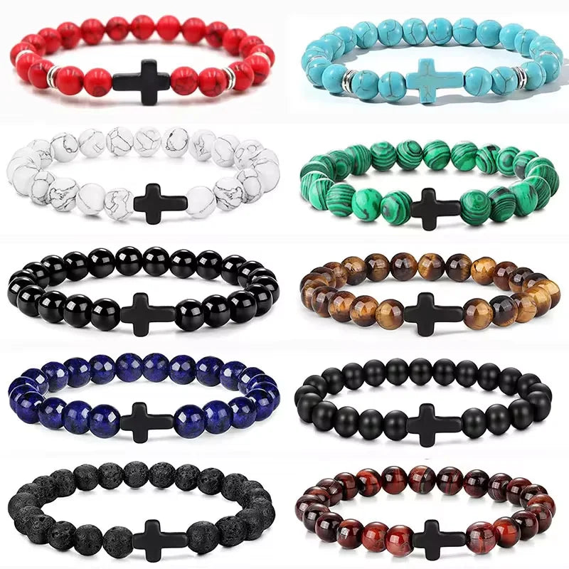 Earthy Devotion: Natural Stone & Wood Beaded Prayer Bracelet