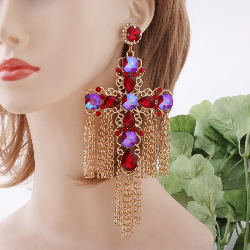 Festival Ready: Bohemia Cross Dangle Earring Range with Long Tassels