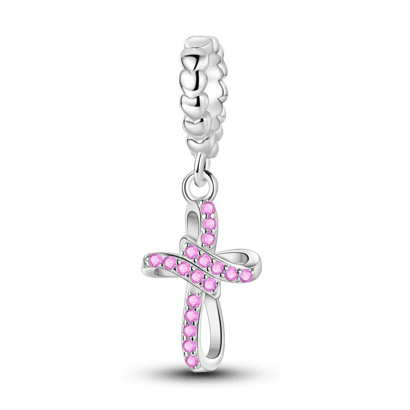 Celestial Blessings: Sterling Silver Angel & Cross Charm Pendants Range