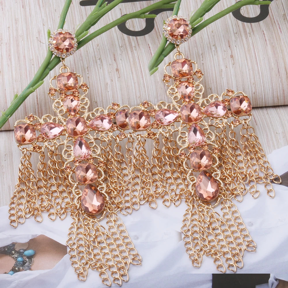 Festival Ready: Bohemia Cross Dangle Earring Range with Long Tassels