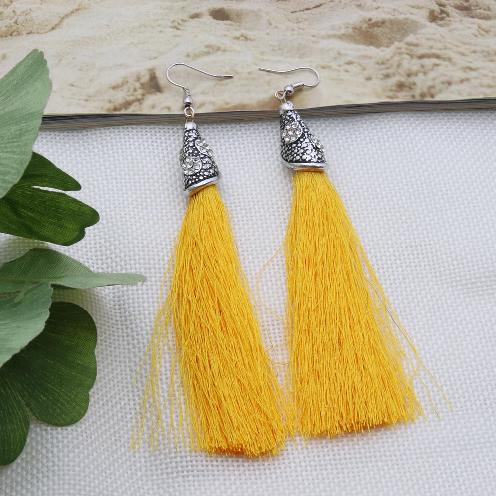Festival Ready: Bohemia Cross Dangle Earring Range with Long Tassels