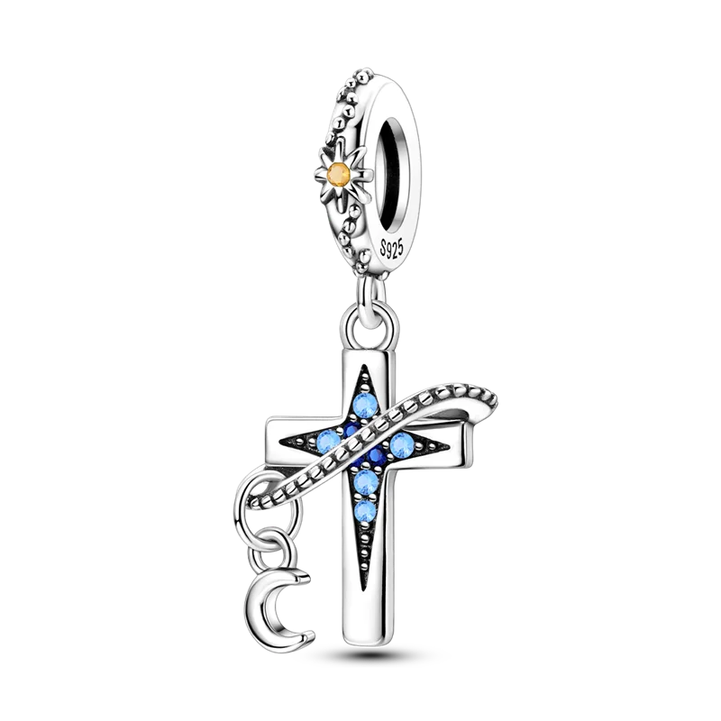 Celestial Blessings: Sterling Silver Angel & Cross Charm Pendants Range