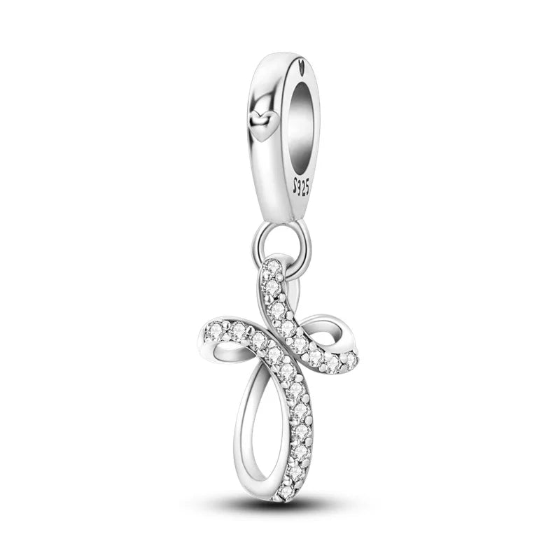 Celestial Blessings: Sterling Silver Angel & Cross Charm Pendants Range