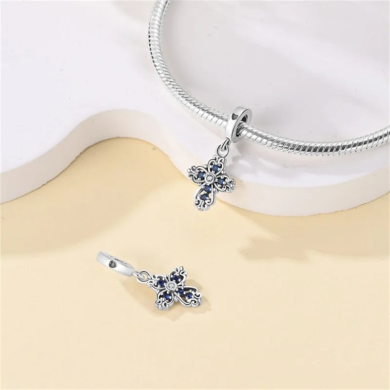 Celestial Blessings: Sterling Silver Angel & Cross Charm Pendants Range