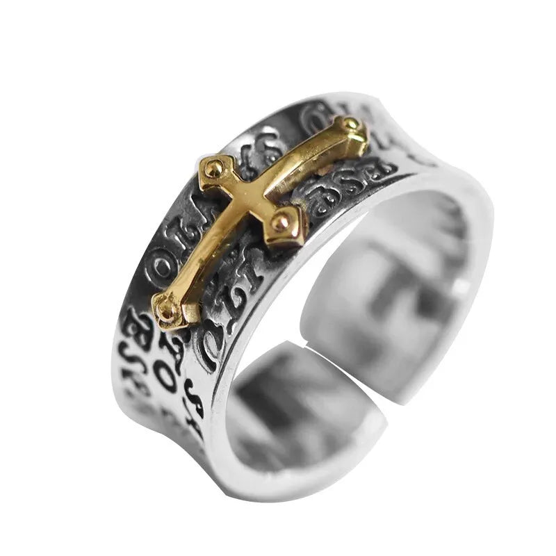 Enduring Heritage: Vintage Catholic Christian Cross Ring