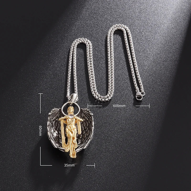 Necklace with a pendant on a black background