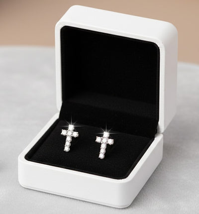 Dazzling Cross Cubic Zirconia Stud Earrings