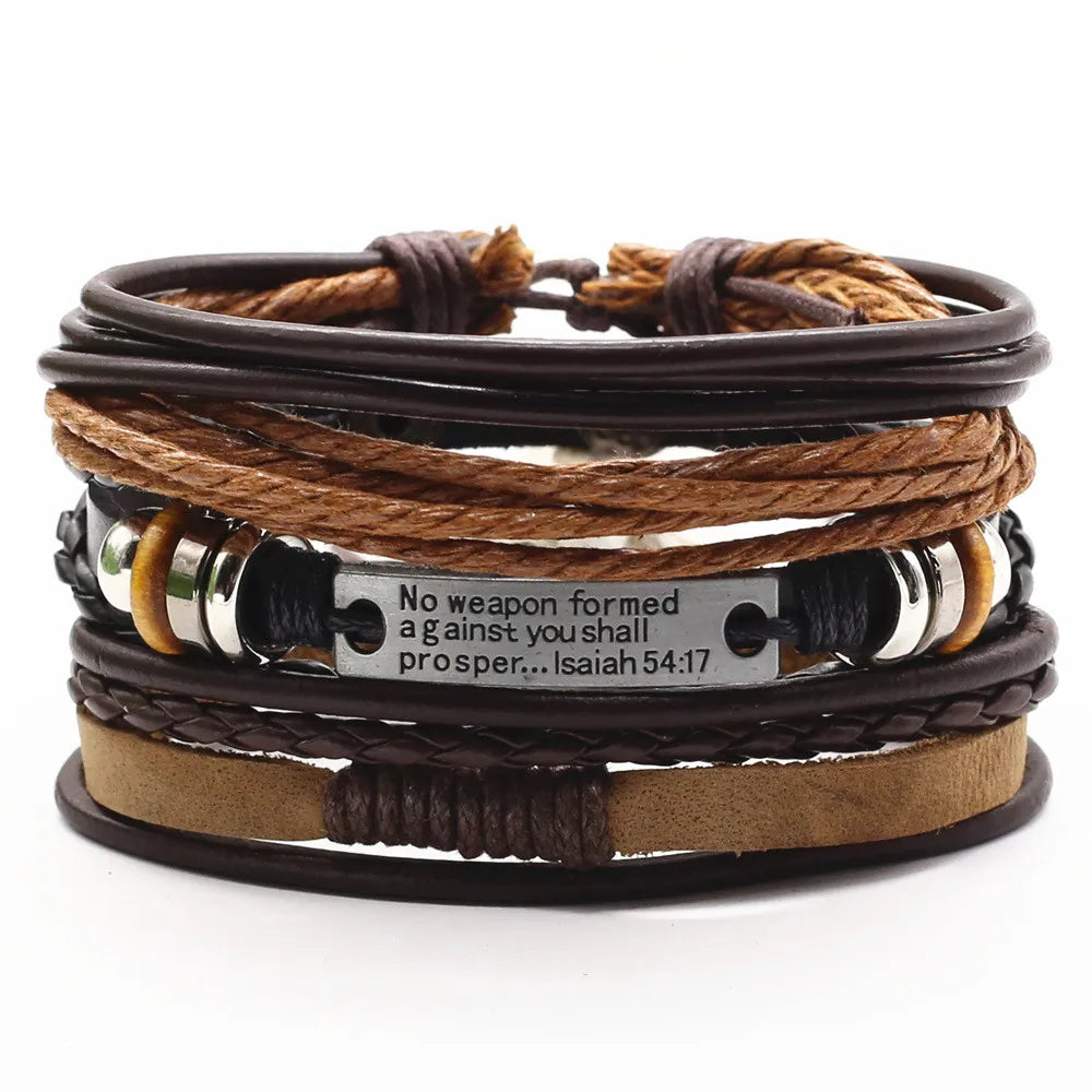 Rustic & Versatile: Multi-Layer Leather Bracelet Set