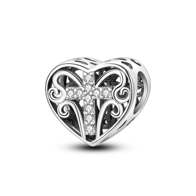Celestial Blessings: Sterling Silver Angel & Cross Charm Pendants Range