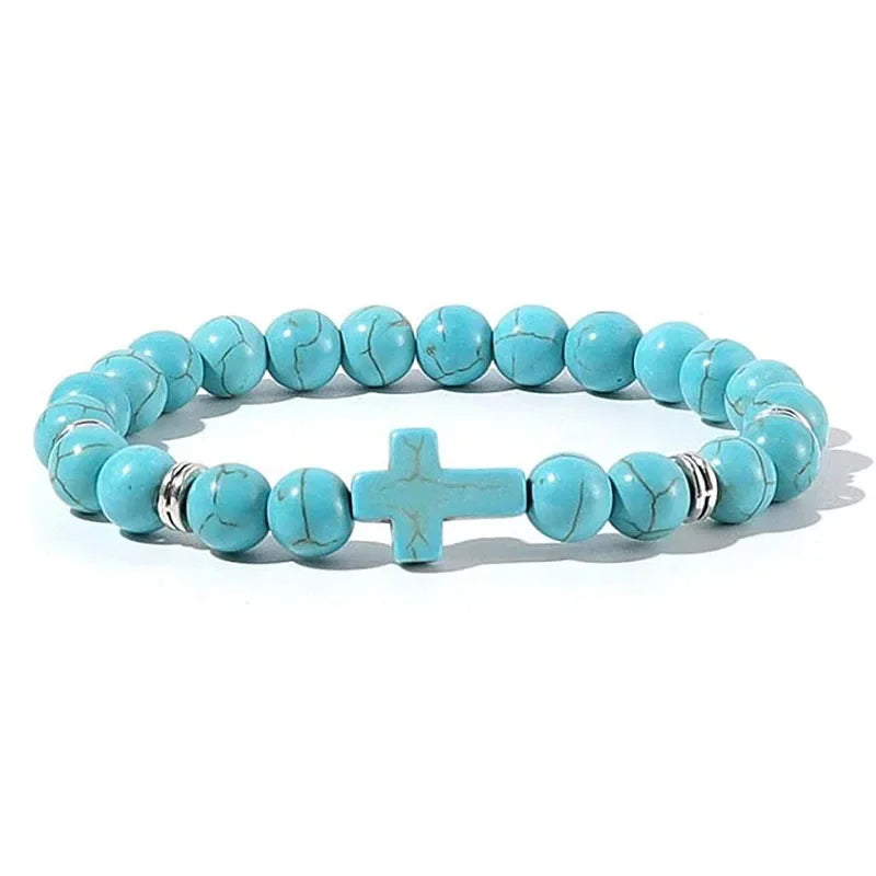 Earthy Devotion: Natural Stone & Wood Beaded Prayer Bracelet
