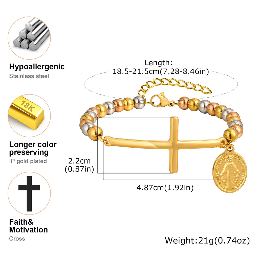 Amulet of Protection: Saint Benedict Cross Bracelet Range – Stainless Steel