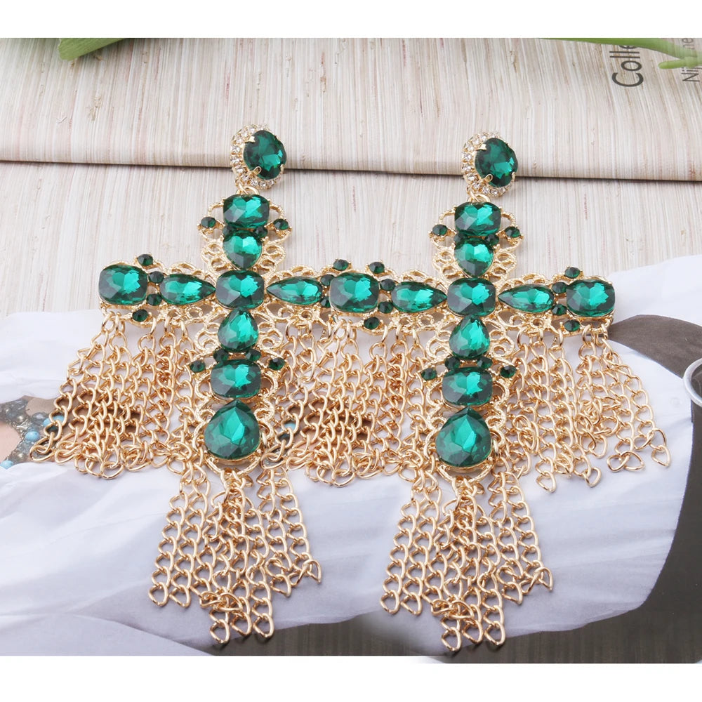 Festival Ready: Bohemia Cross Dangle Earring Range with Long Tassels