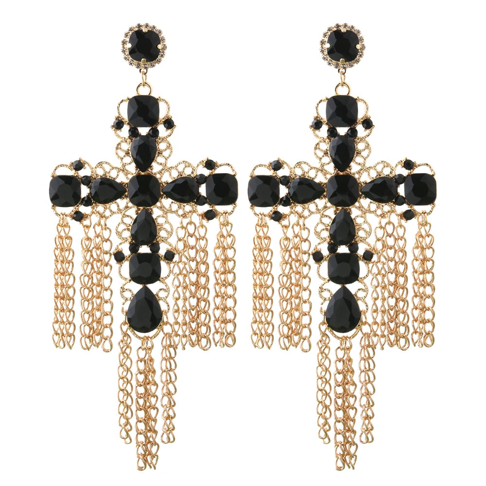 Festival Ready: Bohemia Cross Dangle Earring Range with Long Tassels