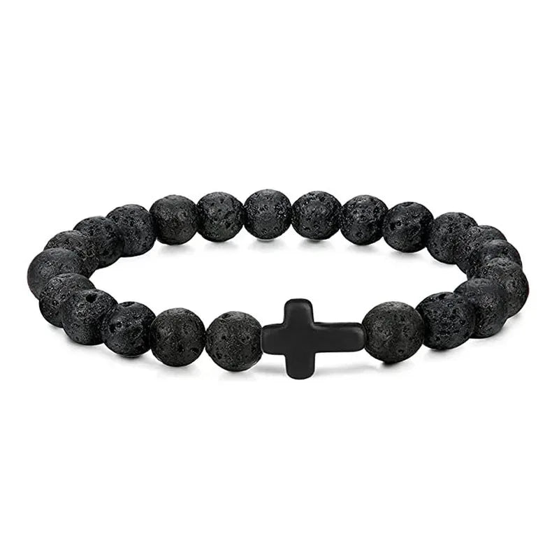 Earthy Devotion: Natural Stone & Wood Beaded Prayer Bracelet