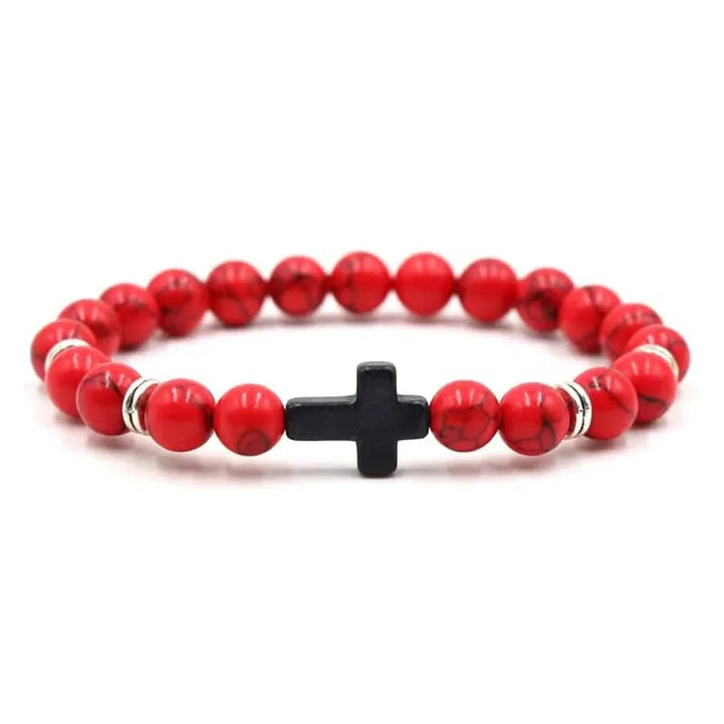 Earthy Devotion: Natural Stone & Wood Beaded Prayer Bracelet