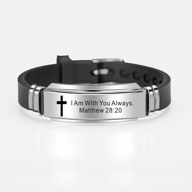 Enduring Word: Scripture Quote Bracelet – Stainless Steel & Silicone