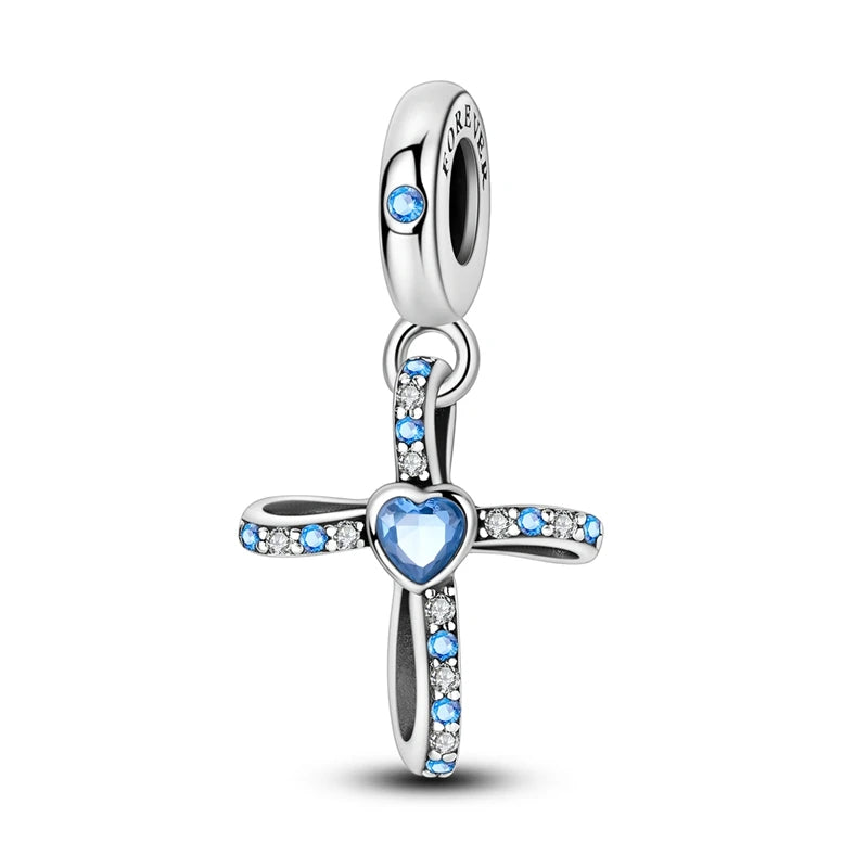 Celestial Blessings: Sterling Silver Angel & Cross Charm Pendants Range