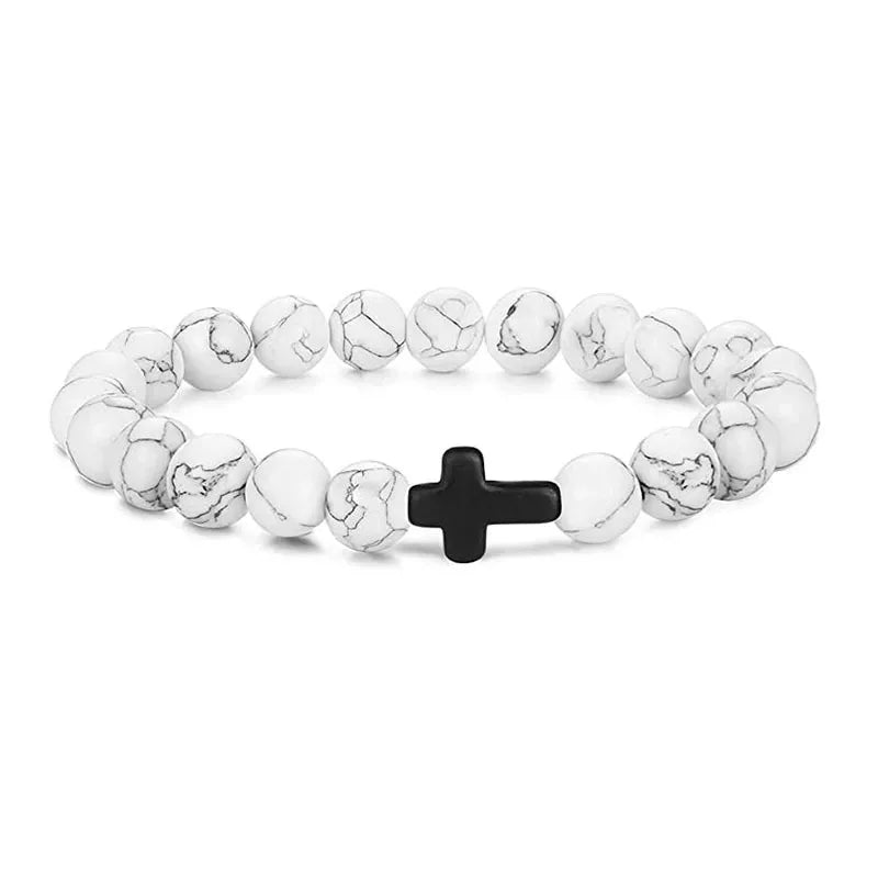 Earthy Devotion: Natural Stone & Wood Beaded Prayer Bracelet