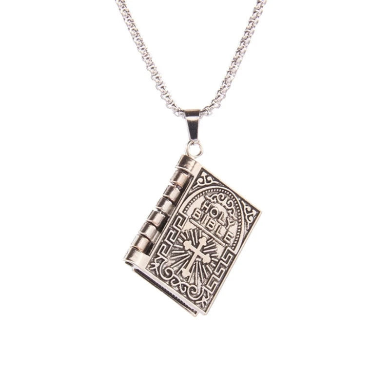 Enduring Word: Cross-Symbol Faith Necklace – Stainless Steel Chain