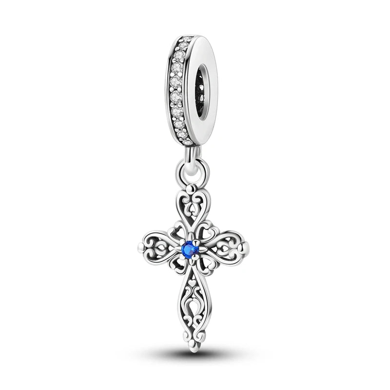 Celestial Blessings: Sterling Silver Angel & Cross Charm Pendants Range