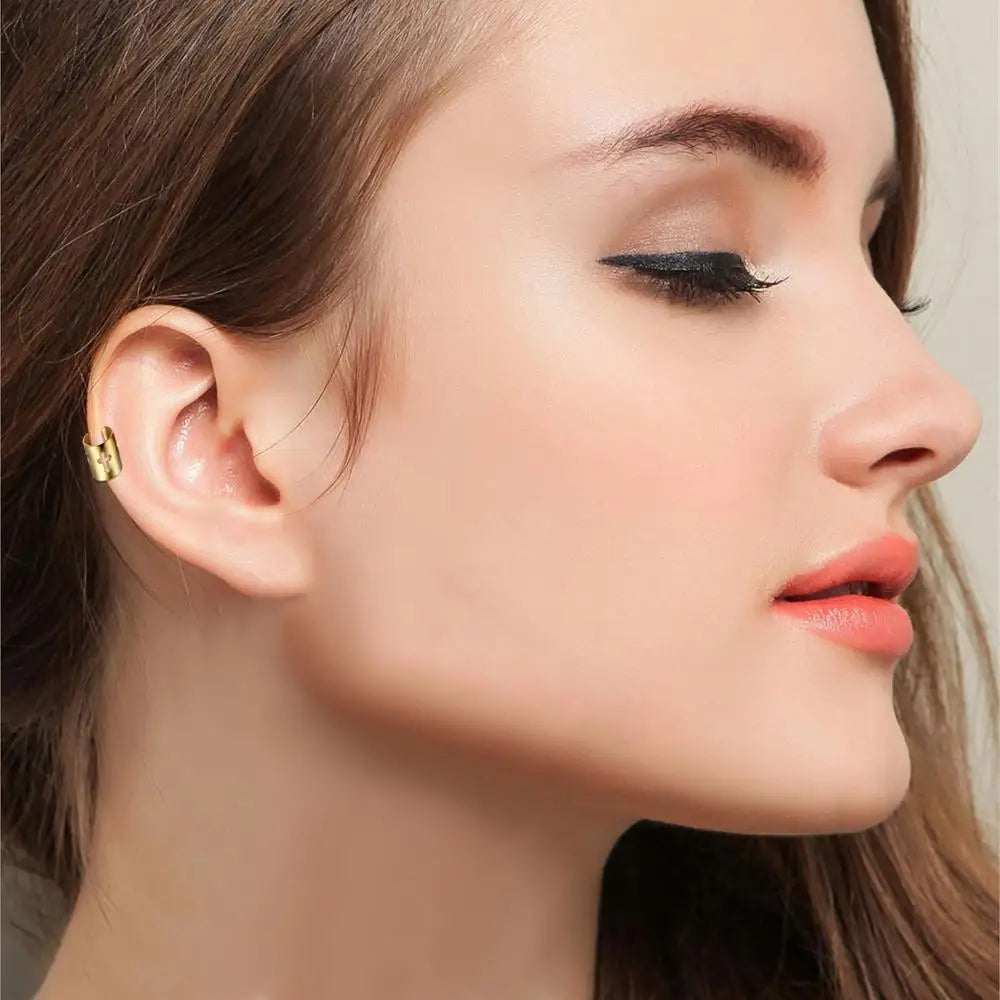 Bold Enlightenment: Wide Cross Cut-Out Ear Cuff (No Piercing Required)
