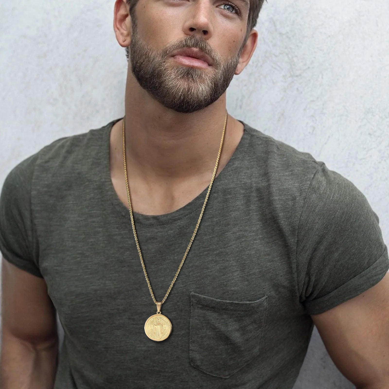 Amulet of Strength: Saint Benedict Medal Necklace – Stainless Steel